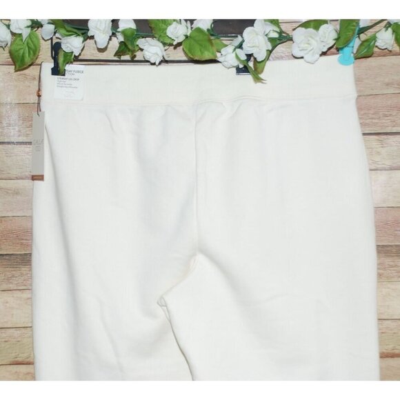 NWT Calia Cream Fleece Pull On Crop Pants Size XXL High Rise Raw Hem Straight - Picture 7 of 10